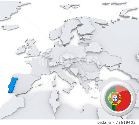 Protugal on map of Europe 73619405