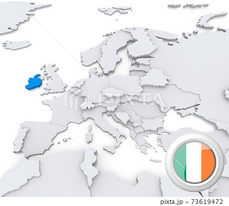 Ireland on map of Europe 73619472
