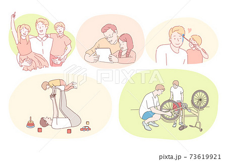 Father and child, fathers day, activities with children concept 73619921