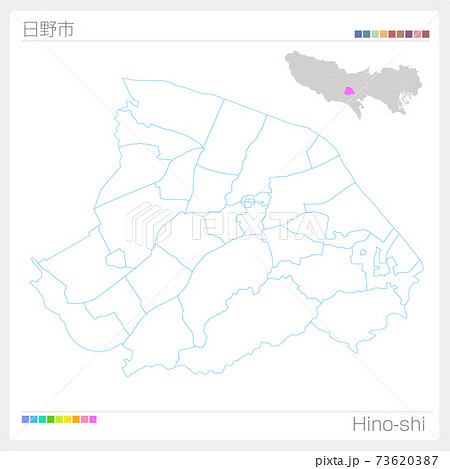 日野市・Hino-shi・白地図（東京都）
