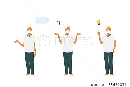 看護師のポーズイラスト、3セット 看護師のポーズイラスト、3セット 73621031