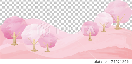 春 さくら 桜 花 風景 水彩 コピースペース イラスト素材のイラスト素材