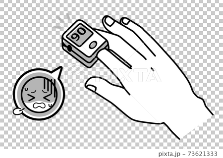 Pulse oximeter respiratory failure illustration black and white 73621333