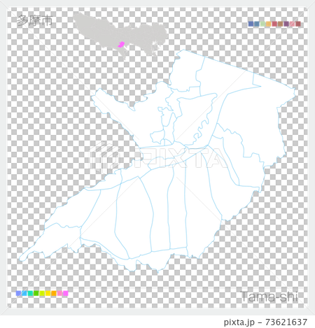 多摩市・Tama-shi・白地図(東京都) 多摩市・Tama-shi・白地図(東京都) 73621637