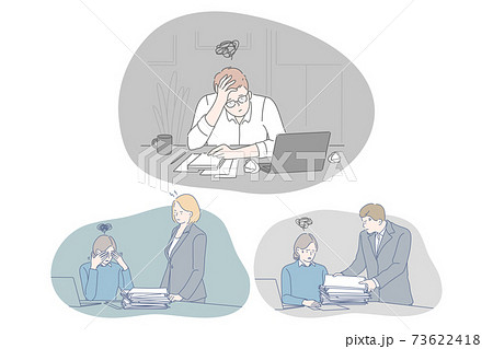 Stress, overwork, exhaustion, depression, overload concept 73622418