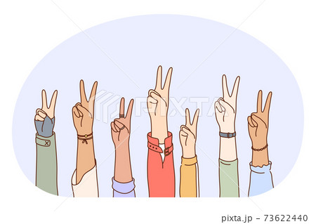 Gesture language, peace ok hand sign concept 73622440
