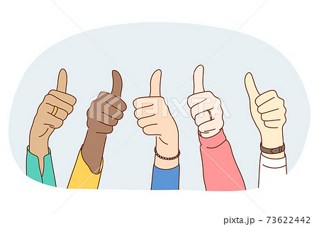 Thumbs up sign, Gesture hand language conceptのイラスト素材 