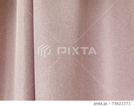 Red cotton curtains, blackout curtains. Close-up 73622771