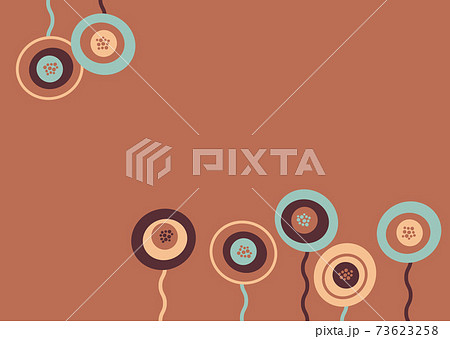 まるい花 フレーム イラストのイラスト素材