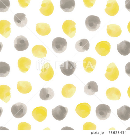 Vector illustration: seamless pattern of yellow and gray watercolor circles 73623454