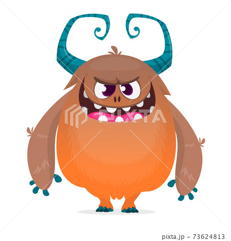 Angry cartoon monster. Vector monster illustration 73624813
