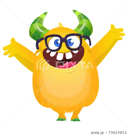 Funny cartoon monster wearing eyeglasses. Vector Funny cartoon monster wearing eyeglasses. Vector 73624853