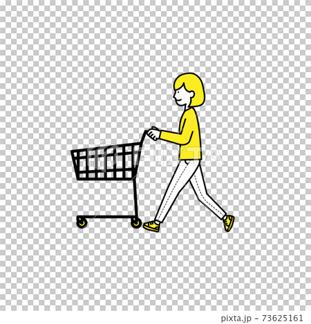 買い物カートを押す女性 73625161