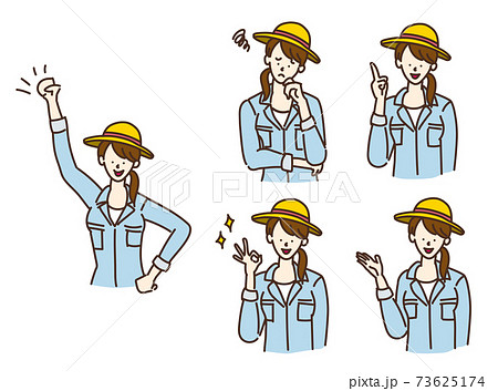 シンプルな女性のイラスト ポーズセット バリエーションセット シンプルな女性のイラスト ポーズセット バリエーションセット 73625174