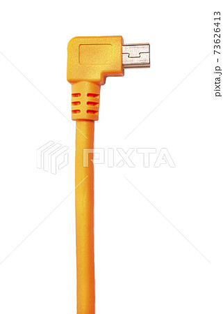 Orange USB cable isolated on white background 73626413