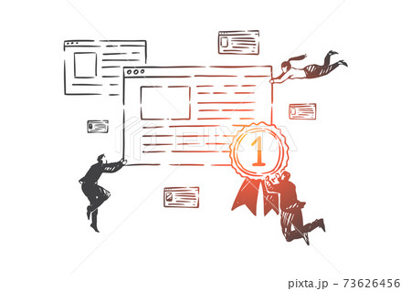 Search engine optimization, SEO concept sketch. Hand drawn isolated vector illustration 73626456