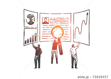 Search engine optimization, SEO concept sketch. Hand drawn isolated vector illustration 73626457