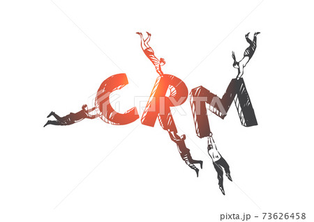 Customer, relationship, management, CRM concept sketch. Hand drawn isolated vector illustration 73626458