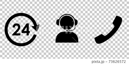 ビジネスアイコン 24時間コールセンターやコミュニケーションのイラスト素材