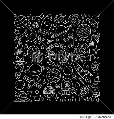 Space Background. Planets of the solar system. Rockets and astronauts 73626928