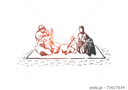 Family, parents and child, generations concept sketch. Hand drawn isolated vector illustration Family, parents and child, generations concept sketch. Hand drawn isolated vector illustration 73627034