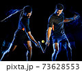 Tennis player man light painting isolated black background 73628553