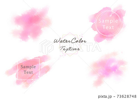 水彩のテクスチャセット（ピンク） 73628748