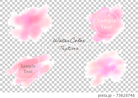 水彩のテクスチャセット（ピンク） 73628748