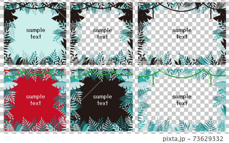 熱帶雨林叢林葉框架集 73629332