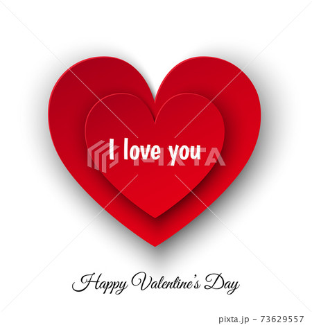 Valentines day  background with bright  red  paper heart. 73629557