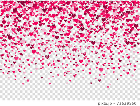 Happy Valentines day background  with pink  heart confetti. 73629560