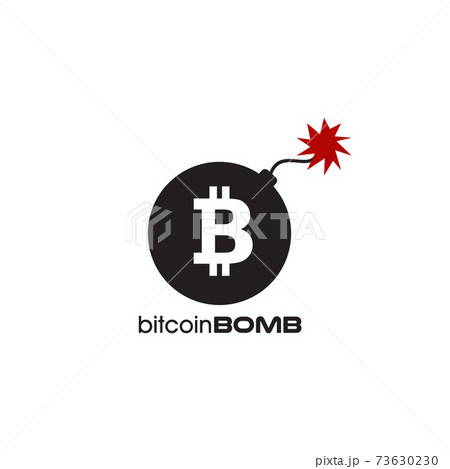 Time bomb bitcoin logo design template 73630230