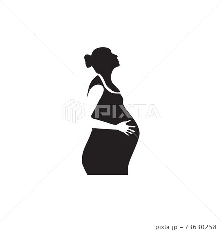 Woman pregnant icon logo design template 73630258