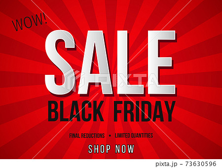Black Friday  sale poster template on red background. 73630596