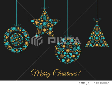 Christmas  background with Xmas tree decoration. 73630662
