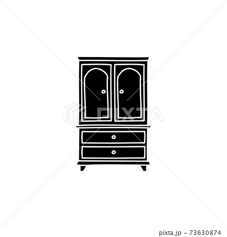 cupboard silhouette doodle sketch style icon. isolated on white background simple ink hand drawn Vector illustration 73630874