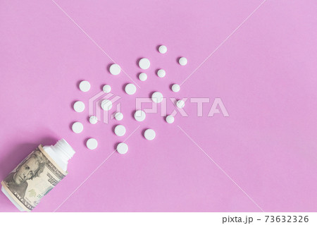 Concept of insurance medicine, high cost of drugs. 73632326