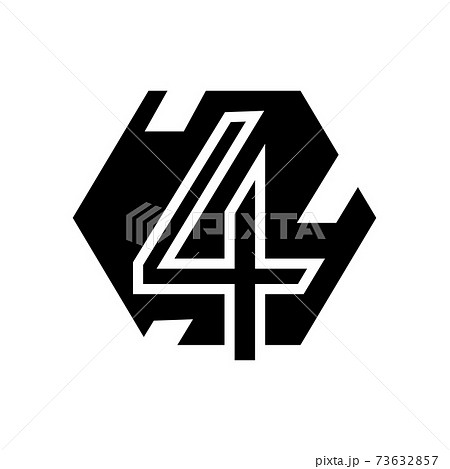 fourth number glyph icon vector illustration 73632857