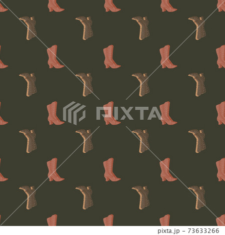 Simple elegance seamless pattern with women doodle boots silhouettes. Brown pale background. 73633266