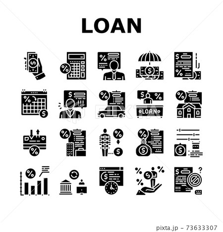Loan Financial Credit Collection Icons Set Vector 73633307
