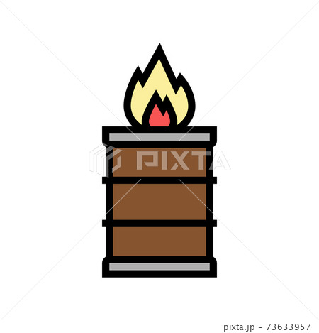 burning fire in barrel color icon vector illustration burning fire in barrel color icon vector illustration 73633957