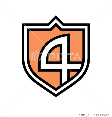 four number color icon vector illustration 73633982