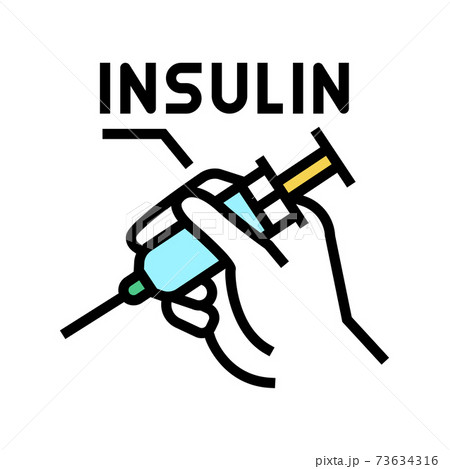 insulin syringe color icon vector illustration insulin syringe color icon vector illustration 73634316