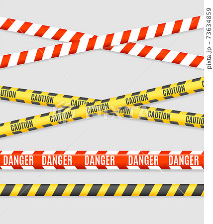 Realistic 3d Detailed Line Tape Striped Set. Vector 73634859