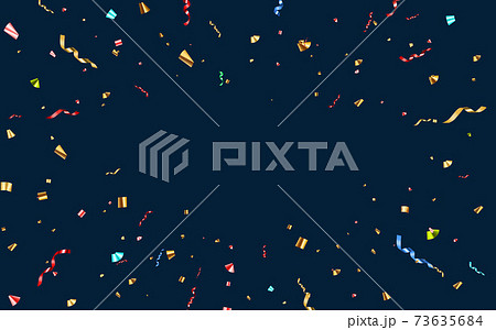 Abstract Confetti and Glossy Glitter Ribbon for Party Holiday Background. Vector Illustration EPS10 73635684