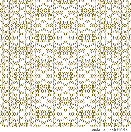 Seamless arabic geometric ornament in brown color. 73636143