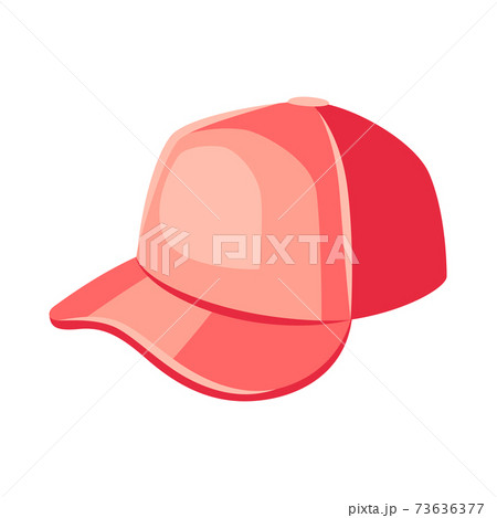Illustration of red baseball cap. 73636377
