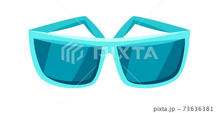 Illustration of female blue sunglasses. 73636381