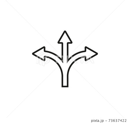 Arrow, three way, direction icon. Vector illustration, flat design 73637422