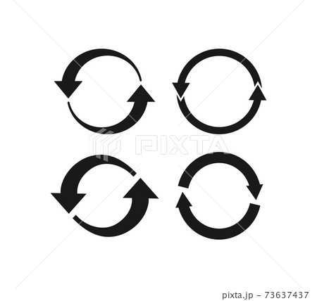 Arrows refresh, recycling icon. Vector illustration, flat design Arrows refresh, recycling icon. Vector illustration, flat design 73637437